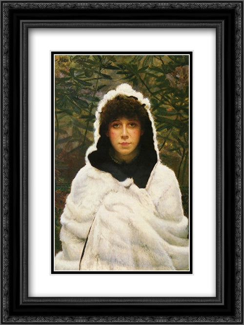Snowbound 18x24 Black Ornate Wood Framed Art Print Poster with Double Matting by Grimshaw, John Atkinson