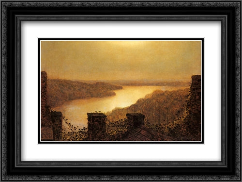 Roundhaylake, From Castle 24x18 Black Ornate Wood Framed Art Print Poster with Double Matting by Grimshaw, John Atkinson