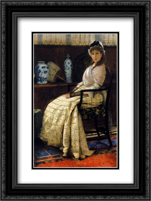 The Cradle Song (detail) 18x24 Black Ornate Wood Framed Art Print Poster with Double Matting by Grimshaw, John Atkinson