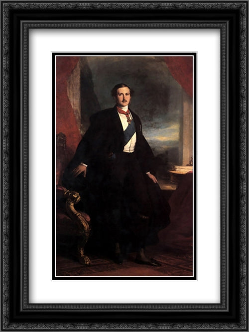 Prince Albert 18x24 Black Ornate Wood Framed Art Print Poster with Double Matting by Winterhalter, Franz Xaver