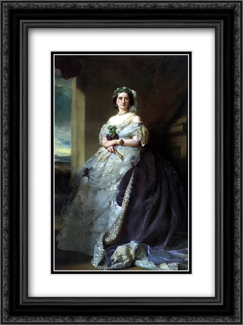 Julia Louise Bosville, Lady Middleton 18x24 Black Ornate Wood Framed Art Print Poster with Double Matting by Winterhalter, Franz Xaver
