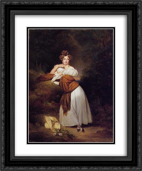 Sophie Guillemette, Grand Duchess of Baden 20x24 Black Ornate Wood Framed Art Print Poster with Double Matting by Winterhalter, Franz Xaver