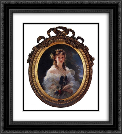 Princess Sophie Troubetskoi, Duchess de Morny 20x22 Black Ornate Wood Framed Art Print Poster with Double Matting by Winterhalter, Franz Xaver