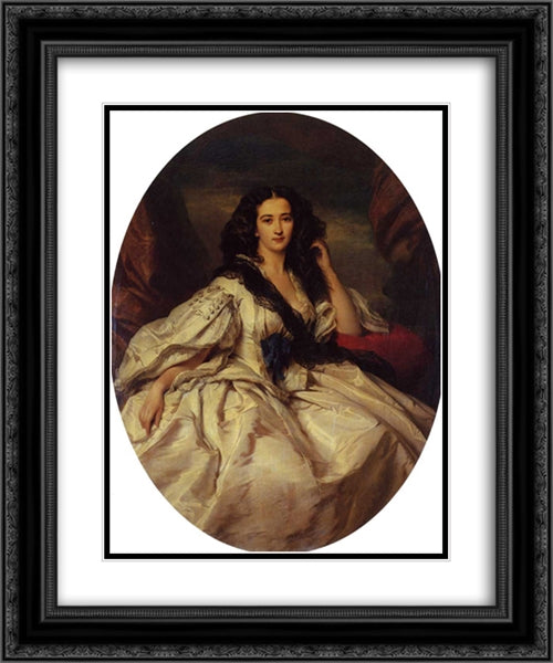 Wienczyslawa Barczewska, Madame de Jurjewicz 20x24 Black Ornate Wood Framed Art Print Poster with Double Matting by Winterhalter, Franz Xaver