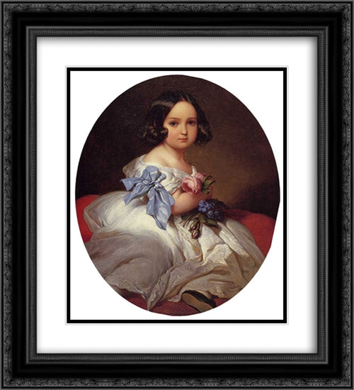 Princess Charlotte of Belgium 20x22 Black Ornate Wood Framed Art Print Poster with Double Matting by Winterhalter, Franz Xaver