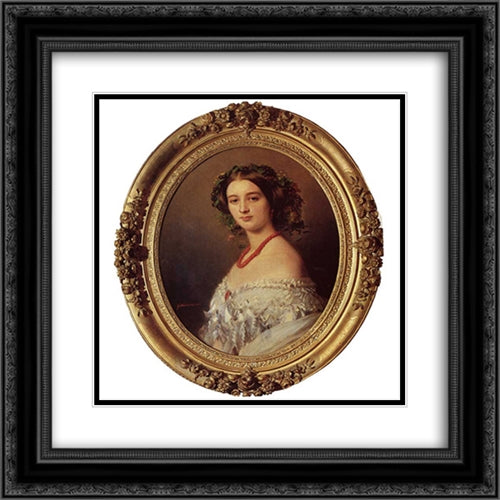 Malcy Louise Caroline Frederique Berthier de Wagram, Princess Murat 20x20 Black Ornate Wood Framed Art Print Poster with Double Matting by Winterhalter, Franz Xaver