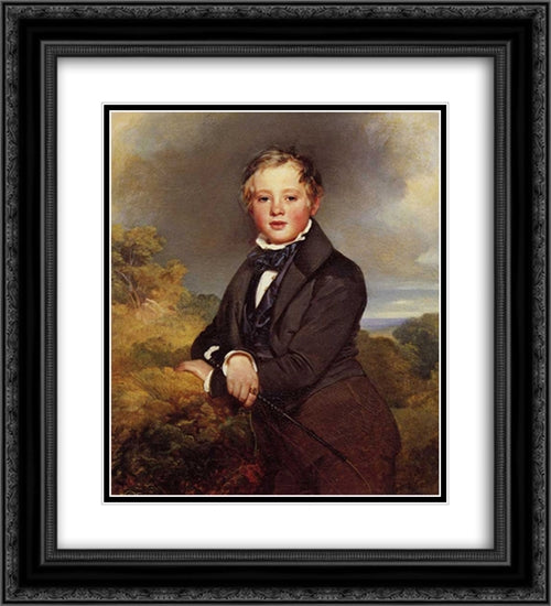 Ludwig, Graf Von Langenstein 20x22 Black Ornate Wood Framed Art Print Poster with Double Matting by Winterhalter, Franz Xaver