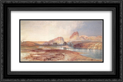 Cliffs, Green River, Wyoming 24x16 Black Ornate Wood Framed Art Print Poster with Double Matting by Moran, Thomas