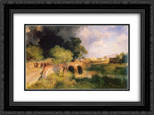 Gathering Storm near Maravatio, Mexico 24x18 Black Ornate Wood Framed Art Print Poster with Double Matting by Moran, Thomas