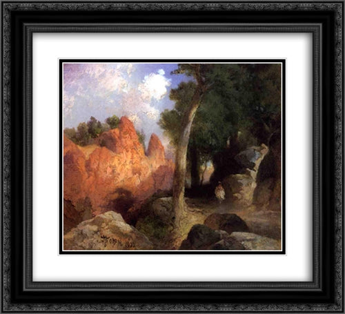 Canyon of the Clouds 22x20 Black Ornate Wood Framed Art Print Poster with Double Matting by Moran, Thomas