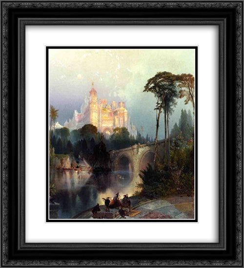 Fantastic Landscape 20x22 Black Ornate Wood Framed Art Print Poster with Double Matting by Moran, Thomas