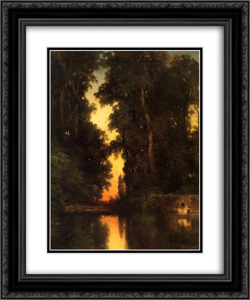 The Borda Gardens, Mexico 20x24 Black Ornate Wood Framed Art Print Poster with Double Matting by Moran, Thomas