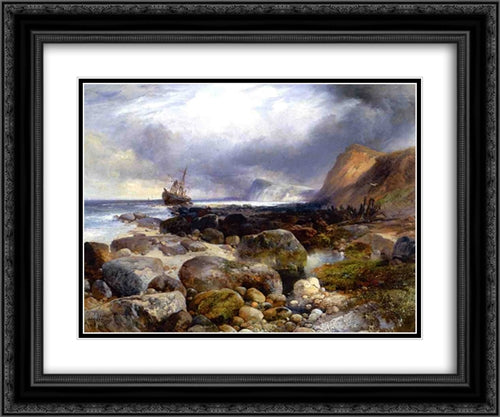 The Morning After 24x20 Black Ornate Wood Framed Art Print Poster with Double Matting by Moran, Thomas