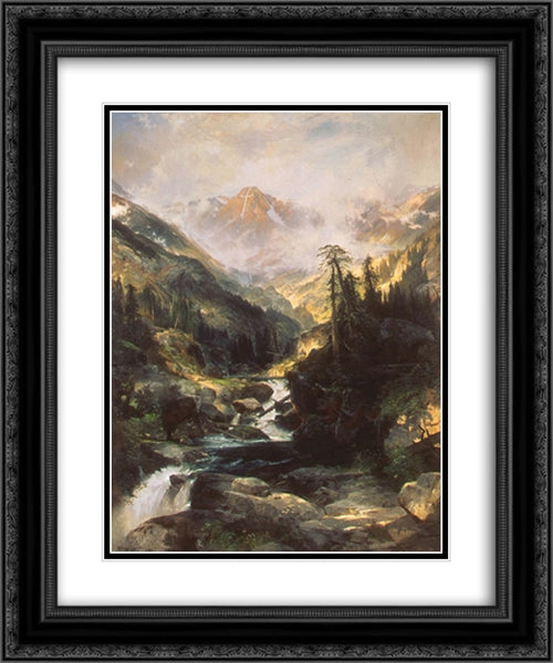 Mountain of the Holy Cross 20x24 Black Ornate Wood Framed Art Print Poster with Double Matting by Moran, Thomas