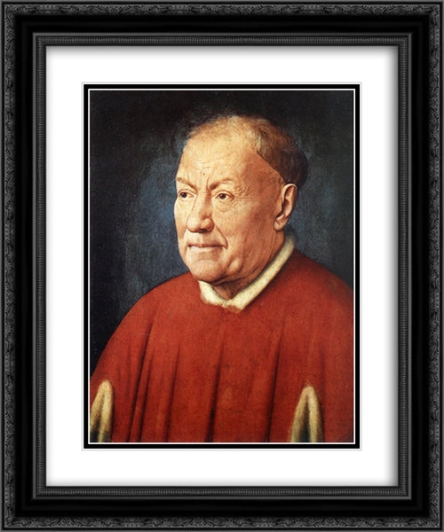 Portrait of Cardinal Niccolo Albergati 20x24 Black Ornate Wood Framed Art Print Poster with Double Matting by van Eyck, Jan
