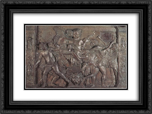 Judith and Holofernes ' detail 24x18 Black Ornate Wood Framed Art Print Poster with Double Matting by Donatello