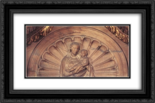 Funeral Monument to John XXIII (detail) 24x16 Black Ornate Wood Framed Art Print Poster with Double Matting by Donatello