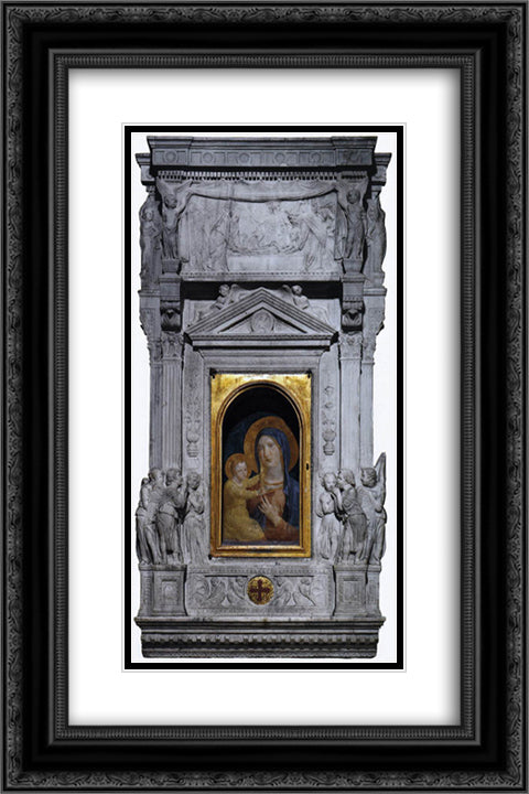 Ciborium 16x24 Black Ornate Wood Framed Art Print Poster with Double Matting by Donatello