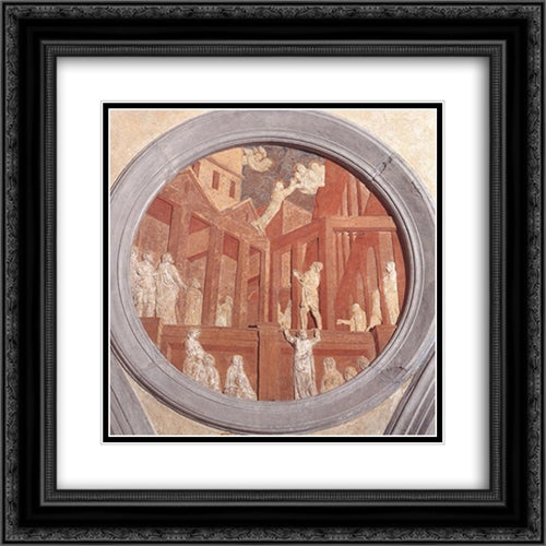 Ascension of St John 20x20 Black Ornate Wood Framed Art Print Poster with Double Matting by Donatello