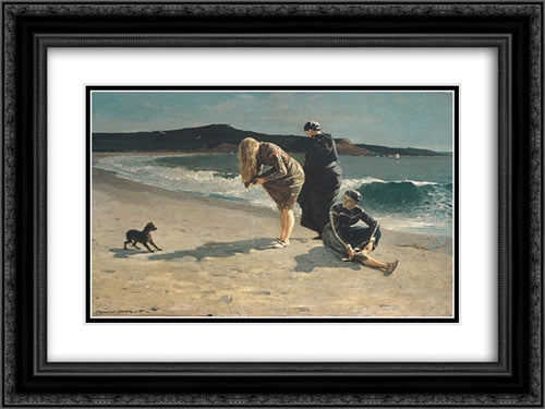 Eagle Head, Manchester, Massachusetts (High Tide) 24x18 Black Ornate Wood Framed Art Print Poster with Double Matting by Homer, Winslow