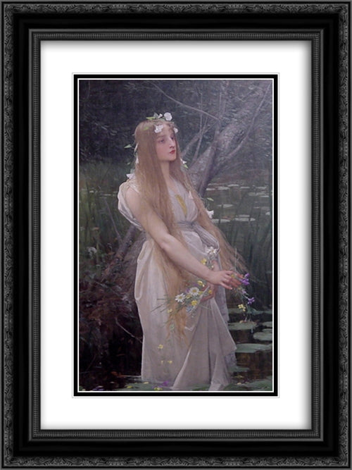 Opehlia 18x24 Black Ornate Wood Framed Art Print Poster with Double Matting by Lefebvre, Jules Joseph