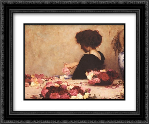 Pot Pourri 24x20 Black Ornate Wood Framed Art Print Poster with Double Matting by Draper, Herbert James Draper