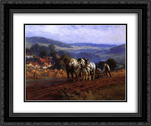 The Laborer 24x20 Black Ornate Wood Framed Art Print Poster with Double Matting by Bridgman, Frederick Arthur