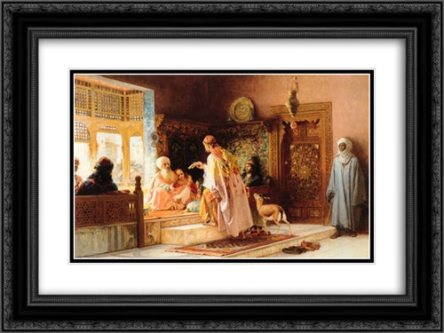 The Messenger 24x18 Black Ornate Wood Framed Art Print Poster with Double Matting by Bridgman, Frederick Arthur