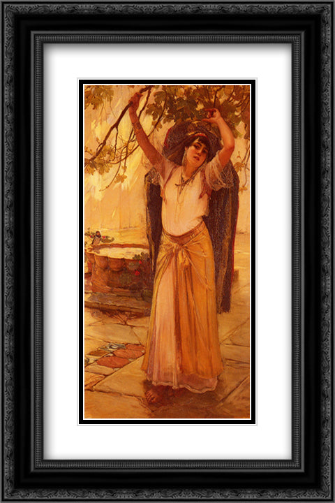 Spanish Lady 16x24 Black Ornate Wood Framed Art Print Poster with Double Matting by Bridgman, Frederick Arthur