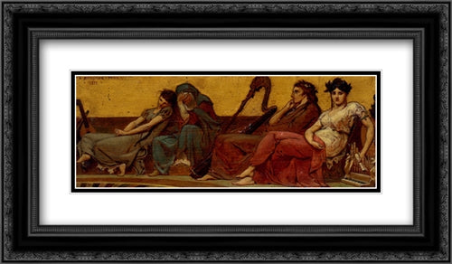 Design for the decoration of an Aeolian Harp 24x14 Black Ornate Wood Framed Art Print Poster with Double Matting by Bridgman, Frederick Arthur
