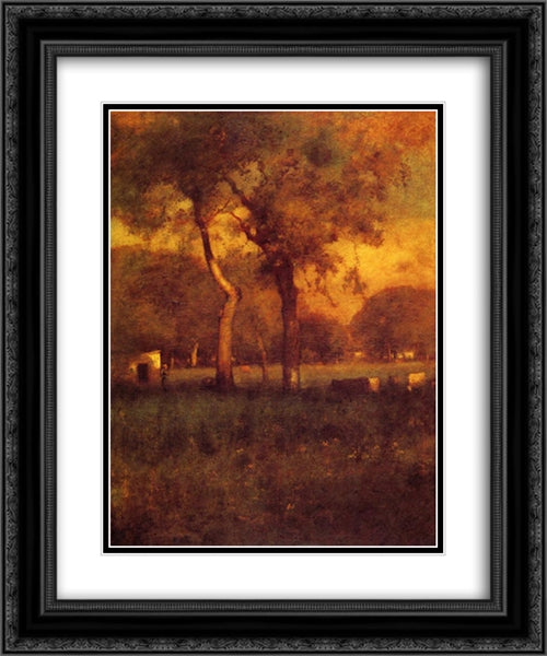 California 20x24 Black Ornate Wood Framed Art Print Poster with Double Matting by Inness, George