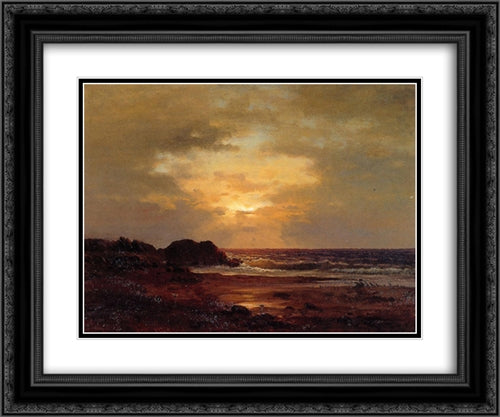 Coast Scene 24x20 Black Ornate Wood Framed Art Print Poster with Double Matting by Inness, George