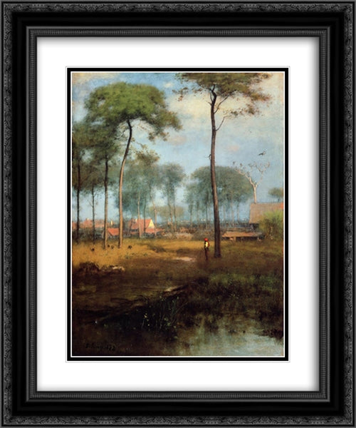 Early Morning, Tarpon Springs 20x24 Black Ornate Wood Framed Art Print Poster with Double Matting by Inness, George