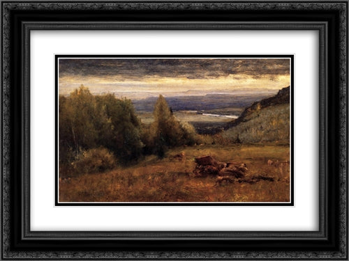 From the Sawangunk Mountains 24x18 Black Ornate Wood Framed Art Print Poster with Double Matting by Inness, George