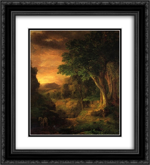 In the Berkshires 20x22 Black Ornate Wood Framed Art Print Poster with Double Matting by Inness, George