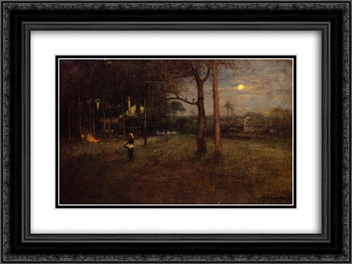 Moonlight, Tarpon Springs, Florida 24x18 Black Ornate Wood Framed Art Print Poster with Double Matting by Inness, George