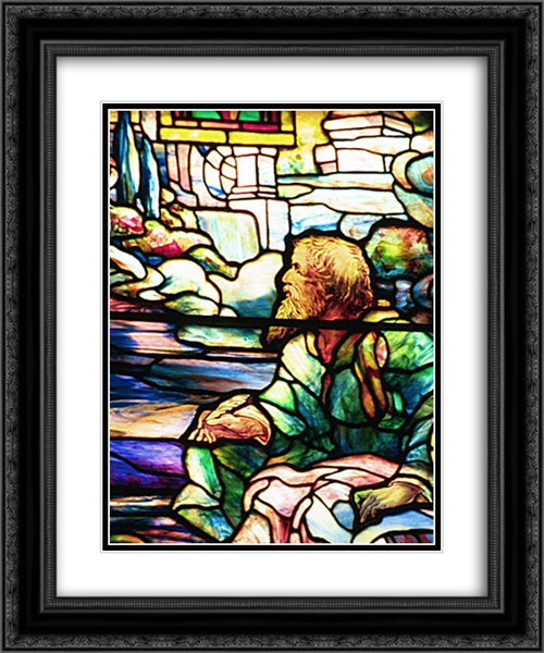 St John's vision on Patmos 20x24 Black Ornate Wood Framed Art Print Poster with Double Matting by Tiffany, Louis Comfort