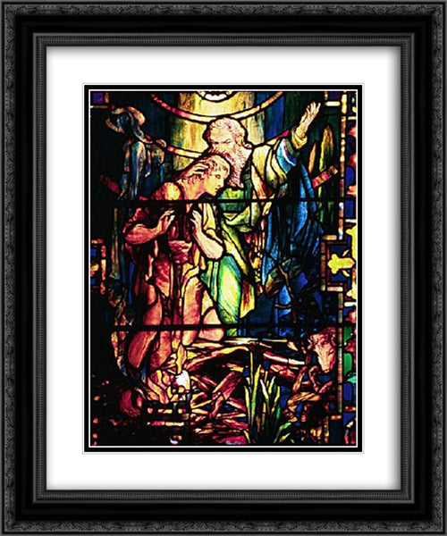 Abraham and Isaac 20x24 Black Ornate Wood Framed Art Print Poster with Double Matting by Tiffany, Louis Comfort