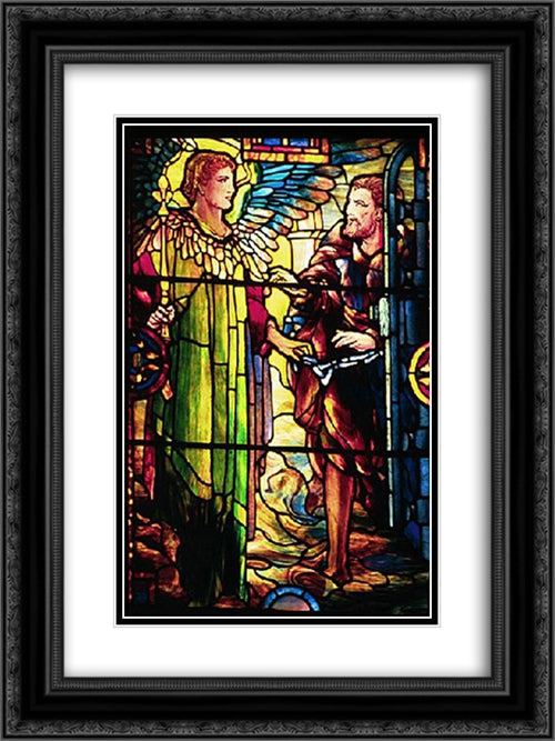 The Release of Peter 18x24 Black Ornate Wood Framed Art Print Poster with Double Matting by Tiffany, Louis Comfort