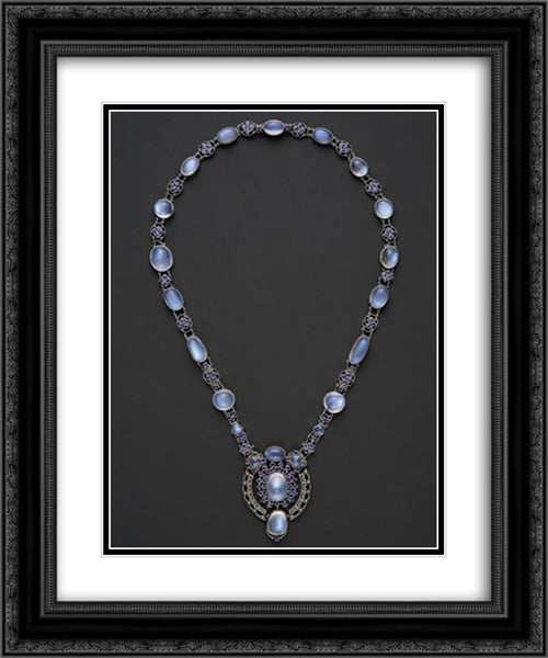 Necklace with pendant 20x24 Black Ornate Wood Framed Art Print Poster with Double Matting by Tiffany, Louis Comfort