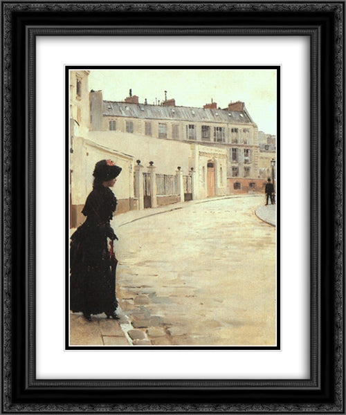 The Wait 20x24 Black Ornate Wood Framed Art Print Poster with Double Matting by Beraud, Jean