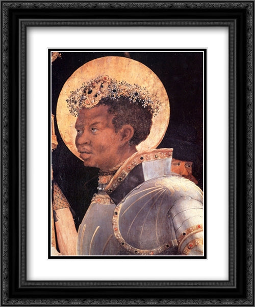 St. Maurice (Detail From Meeting Of Saints Eramus & Maurice) 20x24 Black Ornate Wood Framed Art Print Poster with Double Matting by Grunewald, Matthias