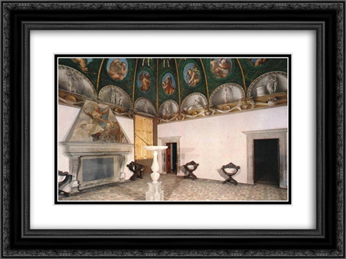 Camera di San Paolo 24x18 Black Ornate Wood Framed Art Print Poster with Double Matting by Correggio