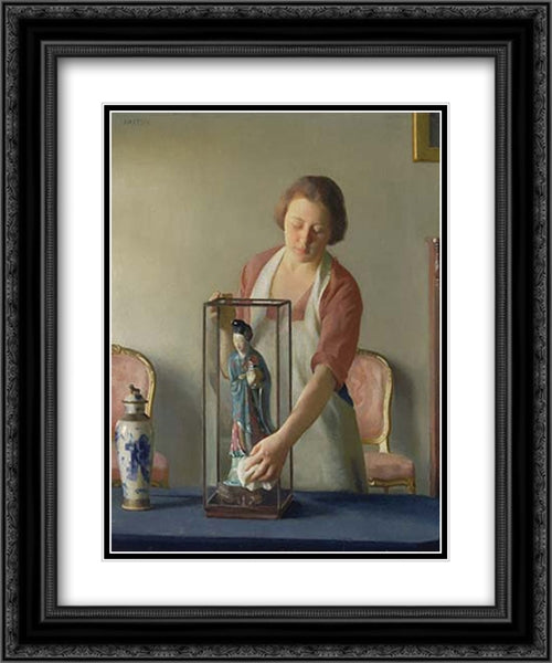 The Figurine 20x24 Black Ornate Wood Framed Art Print Poster with Double Matting by Paxton, William McGregor