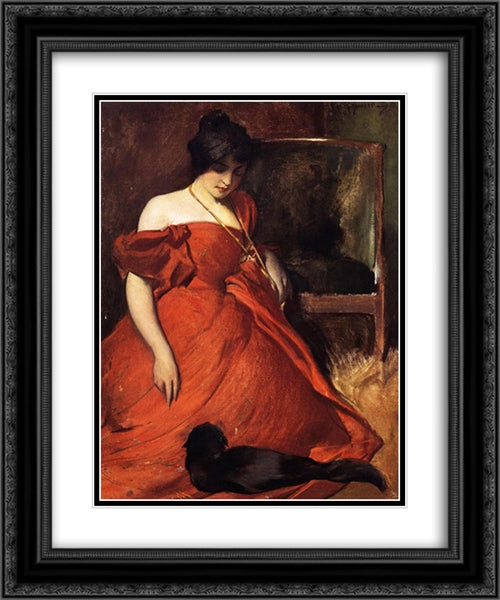 Black and Red 20x24 Black Ornate Wood Framed Art Print Poster with Double Matting by Alexander, John White