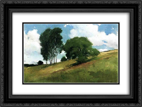 Landscape Painted at Cornish, New Hampshire 24x18 Black Ornate Wood Framed Art Print Poster with Double Matting by Alexander, John White