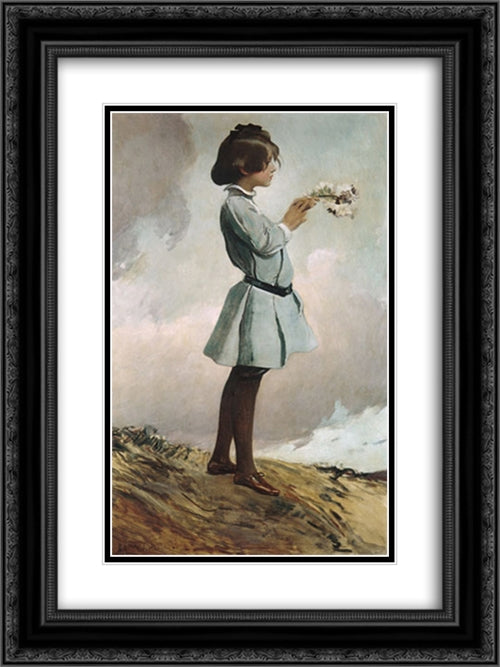 Geraldine Russell 18x24 Black Ornate Wood Framed Art Print Poster with Double Matting by Alexander, John White