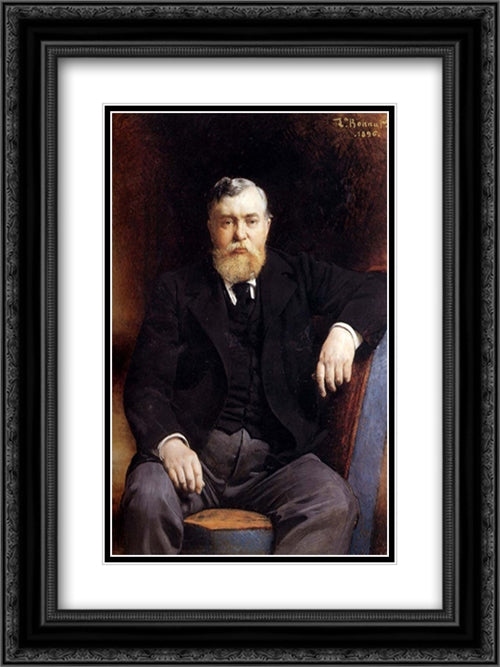 Portrait of Prince V. N. Tenishev 18x24 Black Ornate Wood Framed Art Print Poster with Double Matting by Bonnat, Leon