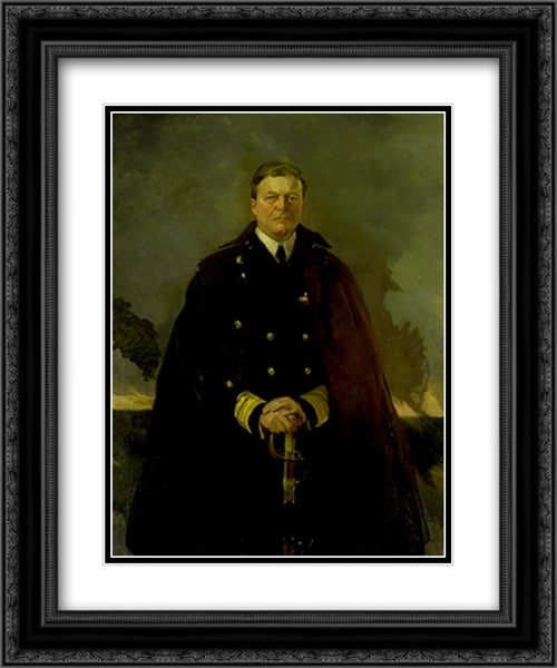 Admiral Sir David Beatty, Lord Beatty 20x24 Black Ornate Wood Framed Art Print Poster with Double Matting by Beaux, Cecilia