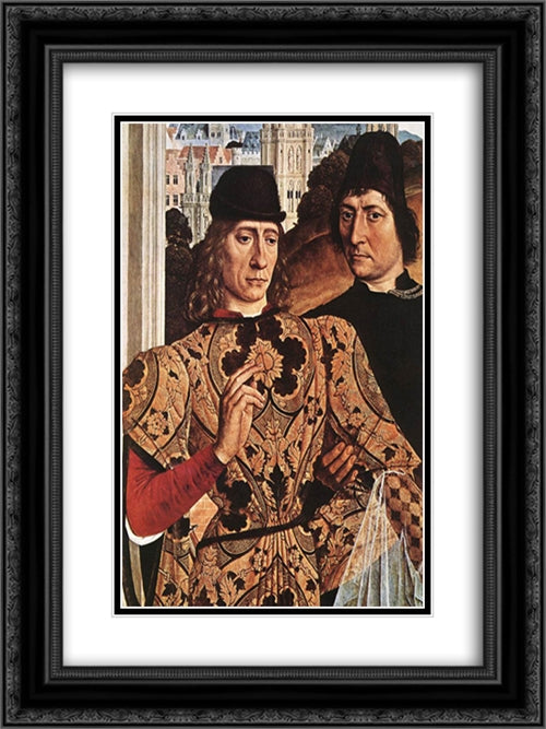 The Ordeal by Fire (detail) 18x24 Black Ornate Wood Framed Art Print Poster with Double Matting by Bouts, Dirck